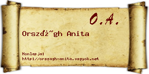 Országh Anita névjegykártya